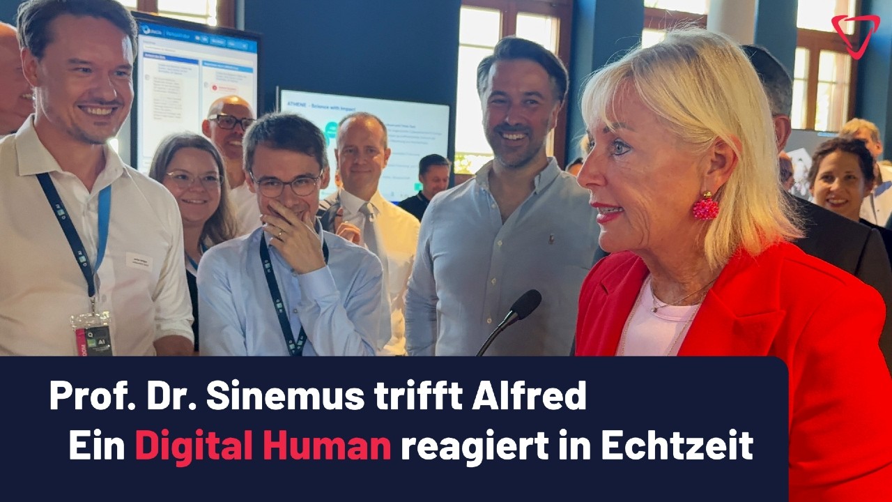 AI Digital Human Alfred im Gespräch mit Prof. Dr. Kristina Sinemus